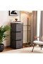 Olive 3 Drawer Storage Cabinet 35x35x101cm - Grey