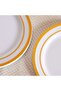 Rano 12-piece Disposable Serving Plate Dia22.8cm -white & Gold - 2