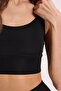 Women's Slim Fit Slim Fit Slim Strap Square Neck Black Crop - 6