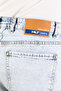 Men's Blue Snow Washed Baggy Fit 100% Cotton Jean Denim Shorts Arthur-Mavi̇kar - 6