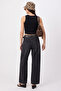 Black Fitted/Bodycon Pool Neck Sleeveless Super Crop Ribbed Stretchy Knitted Tank Top Twoss26Al00106 - 5