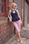 Koyu Mavi Halter Yaka Balon Denim Bluz TWOSS26BZ00705 - 3