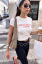 Ekru*001 Fitted/Vücuda Oturan Kısa Kollu Pamuk Ribana Örme T-Shirt TWOSS26TS00126 - 2