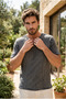 Men's Sport Collar Anthracite Denim Cotton Shirt