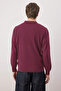 Bordo Regular Polo Yaka Yün Karışımlı Kazak TMNAW26KZ00009 - 3