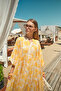Women's Floral Patterned Viscose Dress Yellow - 7