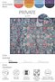 Private Blue Distressed Vintage Rug with Floral Print—Authentic Woven Chenille Living Room Rug (xxx) - 3