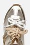 Women's gold metallic lace-up sneakers with tulle detail - 5