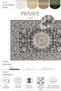 Private Black Distressed Vintage Rug with Floral Print—Authentic Woven Chenille Living Room Rug (xxx) - 3