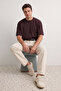 Unisex Koyu Kahverengi-Koyu Yeşil Oversize 2'li Paket Basic %100 Pamuklu T-Shirt TMNSS24TS00038 - 2