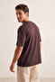 Unisex Koyu Kahverengi-Koyu Yeşil Oversize 2'li Paket Basic %100 Pamuklu T-Shirt TMNSS24TS00038 - 4