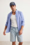 Mavi Slim Fit Düğmeli Yaka İnce Çizgili Gömlek TMNSS20GO0092 - 3