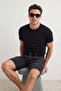 Siyah-Beyaz-Antrasit-Bordo -Lacivert Slim/Dar 5'li Basic %100 Pamuklu T-shirt TMNAW20TS0243 - 2