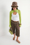 Yeşil Düz Regular Kapüşonlu Standart Kol Ekstra Crop Tül Örme Bluz TWOSS26BZ01077 - 7