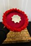 Red Bridal Henna Night Tray, Wedding, Circumcision, Velvet Three-Dimensional Laser Flower Decorated Tray - 2