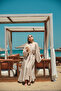 Women's Front Tie Cape Dress Stone - 13