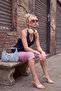 Koyu Mavi Halter Yaka Balon Denim Bluz TWOSS26BZ00705 - 2