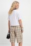 White Printed Boxy Fit Polo Neck Low Sleeve 100% Cotton Knitted T-Shirt Twoss26Ts00187 - 4