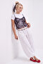 Ekru Düz Regular/Normal Kalıp Bisiklet Yaka Dantel Atlet Detaylı Esnek Örme T-Shirt TWOSS26TS00290 - 4