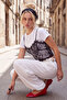 Ekru Düz Regular/Normal Kalıp Bisiklet Yaka Dantel Atlet Detaylı Esnek Örme T-Shirt TWOSS26TS00290 - 2