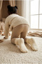 Baby Mushroom Patterned Towel Sock Socks Ecru - 2