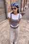 Antrasit Fitted/Vücuda Oturan Korse Havuz Yaka Kolsuz Crop/Kısa Soft Touch Örme Bluz TWOSS26BZ00823