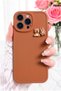 iPhone 15 Pro Case Designed with Patterned Camera Protection, Teddy Bear and Rabbit Soft Silicone Cover
