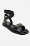 CARRIL Black Genuine Leather Trock Women's Sandals - 3