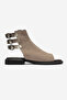 Carina Beige Suede Genuine Leather Women's Sandals with Side Zipper - 4