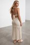 Women's Cream Back and Neck Tie Skirt Lined Guipure Beach Dress Alc-X15540 - 5