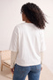 Ekru Dantel Kol Detaylı Büyük Beden T-shirt TBBSS26BF00048 - 3