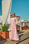 Women's Watercolor Floral Pattern Dress Fuchsia - 2