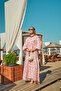 Women's Watercolor Floral Pattern Dress Fuchsia - 12