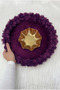 Purple Bridal Henna Night Tray and Basket, Wedding, Circumcision, Engagement, Promise, Velvet Three-Dimensional Laser Flowered - 4