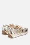 Women's gold metallic lace-up sneakers with tulle detail - 3