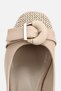 Women's Nude Bow Detail Open Back Short Heeled Shoes - 5