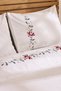 Miretta 100% Cotton Cross-Stitch Embroidered Double Duvet Cover Set White - 2