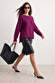 Plum Wool Boat Neck Basic Knitwear Sweater Twoaw25Kz00010