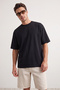 Unisex Siyah-Siyah Oversize 2'li Paket Basic %100 Pamuklu T-Shirt TMNSS24TS00038 - 2