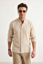 Taş Slim Fit Hakim Yaka Rahat Keten Görünümlü Gömlek TMNSS24GO00031