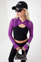 Mor Düz Regular Kapüşonlu Standart Kol Ekstra Crop Tül Örme Bluz TWOSS26BZ01077 - 7