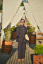 Women's Embroidery Detailed Waist Tie Set Navy Blue - 6
