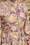 Women's Floral Patterned Buttoned and Waist-Tied Dress Purple - 9