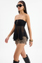 Black Handkerchief Detailed Boho Party Bustier Tprss26Bs00020 - 7