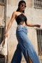 Siyah Crop Püskül Detaylı Dokuma Bluz TPRAW24BZ00082 - 4