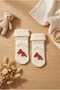 Baby Mushroom Patterned Towel Sock Socks Ecru - 3