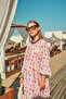 Women's Watercolor Floral Pattern Dress Fuchsia - 5