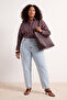 Açık Mavi Yüksek Bel Beli Lastikli %100 Pamuk Non-Stretch Büyük Beden Mom Jeans TBBSS26CJ00026 - 2