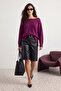 Plum Wool Boat Neck Basic Knitwear Sweater Twoaw25Kz00010 - 2