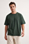 Unisex Koyu Kahverengi-Koyu Yeşil Oversize 2'li Paket Basic %100 Pamuklu T-Shirt TMNSS24TS00038 - 5